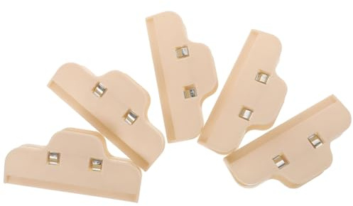 DIYEAH Set 5 Clip per Sacchetti Alimentari in Plastica Beige Morsetti Sigillanti per Snack e Patatine Chiusura Ermetica per Conservazione Freschezza in Cucina