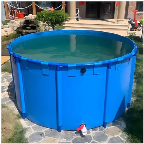 Piscina fuori terra in tela di PVC per stagni e acquari - Rivestimento per piscina con cornice con valvola di scarico, ideale per acquari Koi, 250 cm x 80 cm