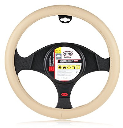 Heyner Germany Fits Fiat 500 Car Steering Wheel Cover Universal 37 To 39 cm Soft Beige 603500