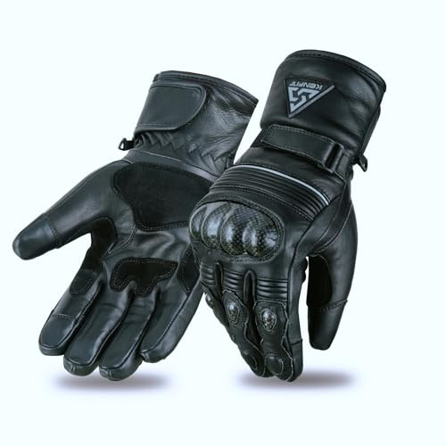 Kenfit Motorcycle Winter Gloves Leather TPU Knuckle Waterproof Men Women