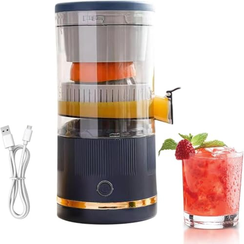 Exprimidor De Cítricos Portátil, Extractor Eléctrico De Jugo De Naranja, Exprimidor De Lima Limón, Licuadora Automática De Pomelo 7.4V, Exprimidor Recargable Ligero Con Contenedor De Separación blue