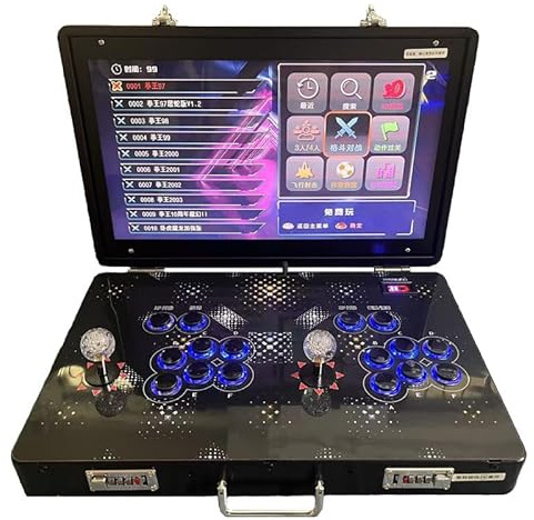 Console d'arcade portable 35 000 en 1 Boîte métallique pliable Rétro Gaming Machine avec écran de 21 pouces Recherche Masquer Pause