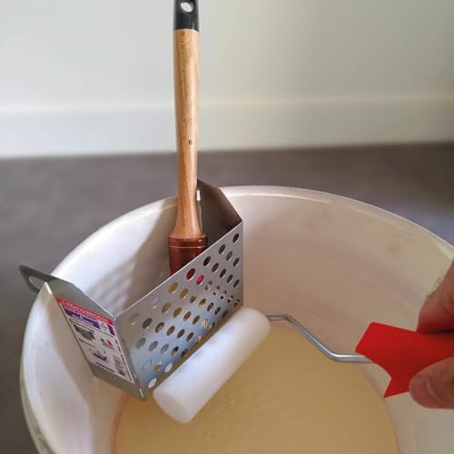 Le Pratiq'Brosse R130G Outil peinture 2-en-1, grille seau rond 1, Acier Galvanisé