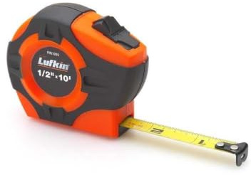 Crescent Lufkin 1 x 25' P1000 Series Hi-Viz® Orange Engineer's Yellow Clad A4 Blade Power Return Tape Measure - PHV1425DN