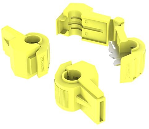 AUPROTEC 50x Rubacorrente Connettori Rapidi 4,0 mm² giallo per Capicorda Maschio Morsetti Ruba Corrente Isolati PP Ottone Stagnato Terminali per Cavi Fili Elettrici