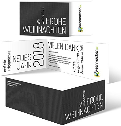 10 x Firmen Weihnachtskarten Geschäftlich Grußkarten - Gestreifte Wortwolke