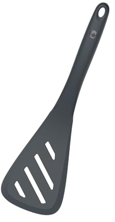 Kochblume Design Schlitzwender L | Premium-Silikon & BPA frei| Hitzebeständig | Spülmaschinenfest | 30cm | Farbe: anthrazit