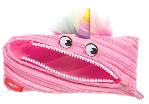 ZIPIT Einhorn-Federmäppchen für Mädchen, Federmäppchen für Schule, Uni und Büro, niedliches Federmäppchen (Rosa)
