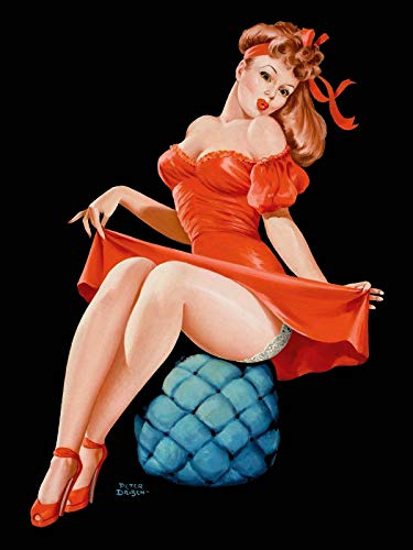 Magnet “Pin Cushion” 1949 Vintage Style Driben American Woman Pin-Up Magnet Vinyl Magnetic Sheet for Lockers, Cars, Signs, Refrigerator 5