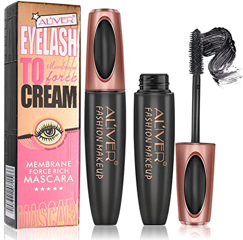 Máscara de Pestañas 4D, Rimel Waterproof, Mascara Negra, Volumen y Longitud, Extensiones De Pestañas, A Prueba de Manchas