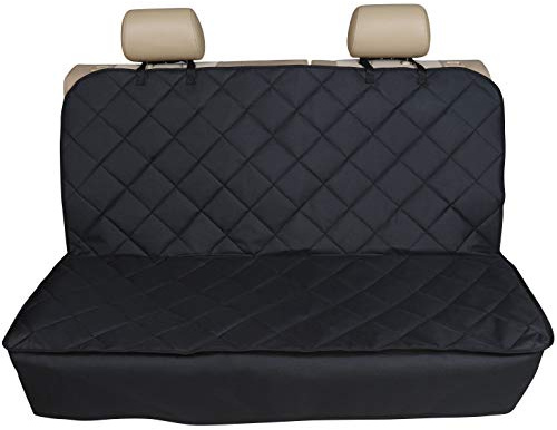 Shield Autocare Premium Quilted Rear Car Seat Cover - Waterproof Seat Protector with Anti-Slip Backing - Universal Fit (Black)