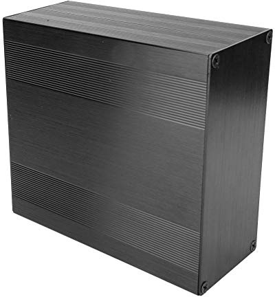 Aluminium Electronics Minibox, Leichte elektronische Gehäusebox Gebürsteter schwarzer Oxid-Split-Typ Aluminium-Kühlgehäuse Gehäuse elektronische Box für Verstärker GPS(300mm)