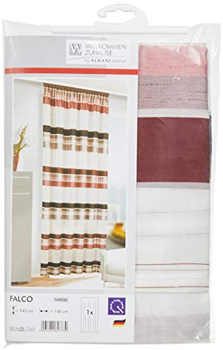 Albani Écharpe avec Bande smok/Falco/245 x 140 cm, Rouge, Gris