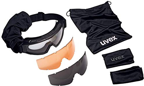 Uvex 9310265 Jagd-Überbrille - Schießbrille - Schlagfest & Taktisch - mit 3 Wechselscheiben