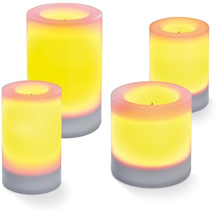 Esotec Solar Leuchtkerzen Candela, 4er Set, Flackerlicht, Flammeneffekt, Akku, Kerzenleuchte, Tischleuchte, Solarkerzen, LED Kerze, Solarleuchte, Kunststoff, außen, outdoor, IP44, 102235