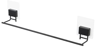 Compactor Bestlock Black Magic Wall Mountable Large Towel Rail, Self-Adhesive Mounting, Supports up to 4 kg, Anti-Rust Powder Coated Iron, 48 x 6.5 x 10.5 cm, RAN10210