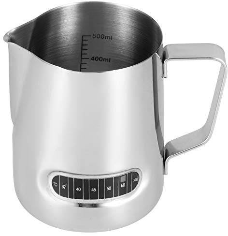 Brocca per schiuma di latte, brocca per schiuma di latte in acciaio inossidabile, brocca per caffè brocca per latte tazza per schiuma di latte con induzione della temperatura per l'home office