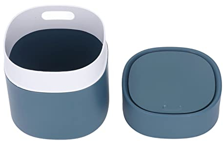 Mini Swing Bin Desktop Trash Can with Press Type Lid, Portable Table Top Rubbish Bin for Home Office