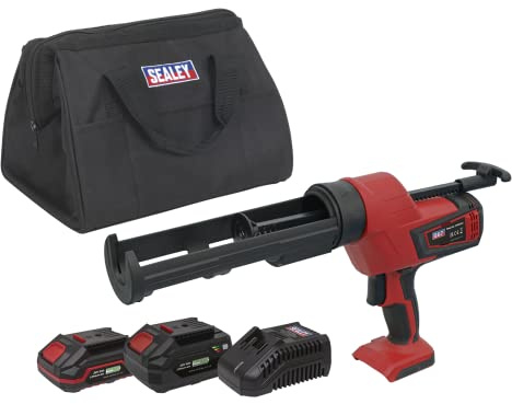 Sealey 20V SV20 Series Cordless 310ml Caulking Gun Kit- 2 Batteries - CP20VCGKIT