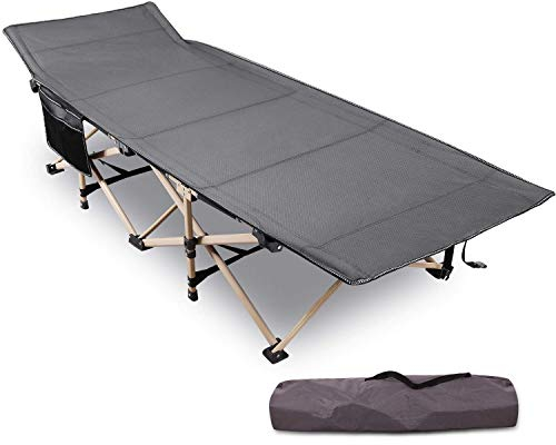 REDCAMP Feldbett Klappbar, Extra Breit 71cm Campingbett 227kg Tragkraft, Stabil Faltbar Gästebett für Zelten Wandern Reisen Strand Garten, Grau