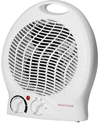 Heizlüfter 'Mobil' 2000W inkl. Ventilator - Standheizköper sehr leise - tragbares Heizgerät mit Thermostat & 4-Stufen-Schalter - energiesparender Fan & Lüfter (Weiß)