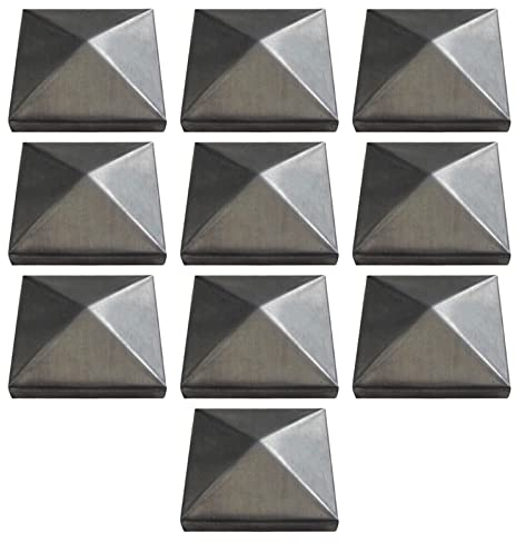 MFFIRE 10X Abdeckkappe/Zierkappe Pfostenkappen Für Gartenzaun Hochwertiger Aluminiumguss Pulverbeschichtet Pyramide,60x60mm