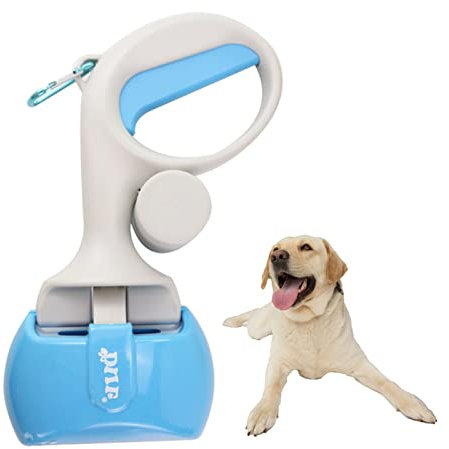 Pelle à déjections pour Animal Domestique,Pelle à déjections canines pour chiens et chats,avec Sacs À Ordures détachable,portablePoop Scoop pour Chiens/Chats Intérieur/Extérieur Pelouse (Bleu)