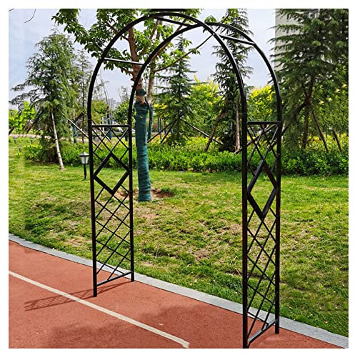 HASMI Hochzeitsbogen, Metallgarten Arbors Trellis Unterstützung Stahl Rosenbogen Für Gartenkletterpflanzen Hochzeitsfeier Dekoration/Black/340 * 230Cm