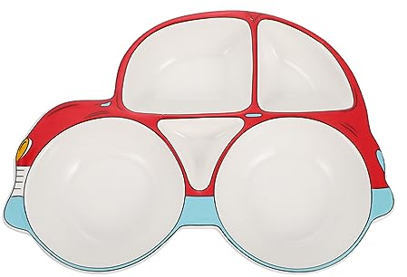 Toyvian Dessin Animé Bébé Assiette De Riz Plateau Pour Voiture Plats En Céramique Bandejas Para Comida 5 Assiettes À Compartiments Plateau À Assiettes En Porcelaine Divisées