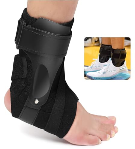 Sprunggelenkbandage, Knöchelbandage mit Klettverschluss Einstellbares , Bandage Fußgelenk mit PE Board Stark Stabilisierung, Fussbandagen Sprunggelenk, Fußgelenkbandage für Damen & Herren ( S )