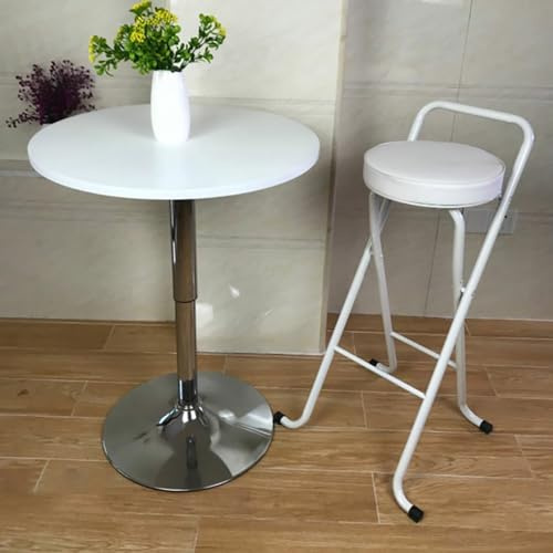 Sgabello Pieghevole Cucina Altezza Del Sedile 65cm/75cm Sgabello Alto Pieghevole Con Schienale Sgabello Da Bar Pieghevole Con Poggiapiedi Sgabelli Cucina Con Cuscino Morbido In Pelle PU Per Pub Sala (