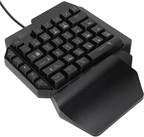 Syrisora Mini teclado con una sola mano, teclado para juegos con una sola mano, 39 teclas, diseño ergonómico luminoso, teclado mecánico USB antideslizante