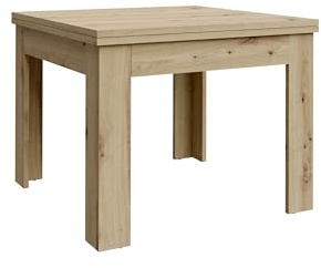 Forte NUORI Esstisch 90 100, Esstisch ausziehbar, Esszimmer, Holzwerkstoff, Artisan Eiche Holzdekor, 95 cm breit x 74,8 cm hoch x 95 cm tief