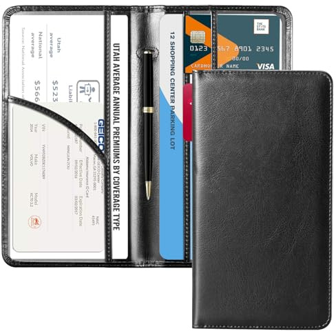 CoBak Car Registration and Insurance Holder - Vehicle Glove Box Car Organizer,Auto Truck Comparment Accessories Case with Magnetic Closure for Driver License,Cards