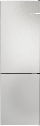 Bosch KGN362LBF, Serie 4, Kühl-Gefrier-Kombination, 186 x 60 cm, 218 L Kühlen & 103 L Gefrieren, Gebürsteter Stahl, NoFrost, VitaFresh XXL für längere Frische, abstandlose Platzierung, Flaschenablage