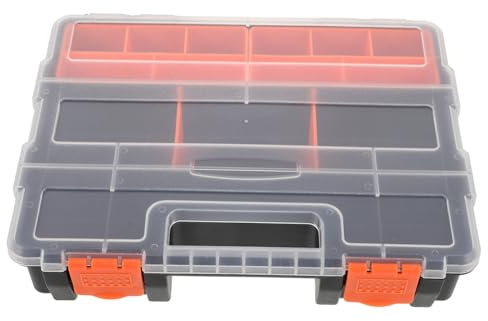 TEHAUX Scatola Portautensili in Plastica Con Coperchio Organizer Scomparti Per Viti e Piccole Parti Custodia Organizer Portatile Per Lavori Artigianali