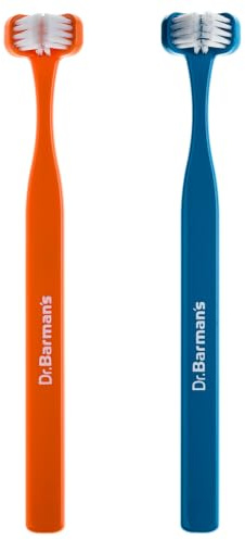Dr Barman's Superbrush Junior 3-Sided Toothbrush Pack of 2 (6–12 Years) | 3-Sided Cleaning, Soft Bristles, Children 6–12 Years, Pack of 2, Manual Toothbrush
