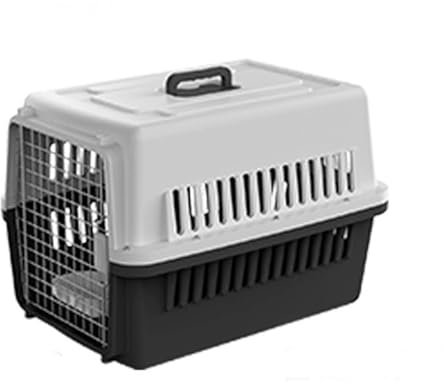 HundeboxenPet Air Box Versandbox Staubdichte Atmungsaktive Tragbare Hundebox für Drinnen und Draußen Geeignet für Kleine bis Mittelgroße Hunde 2 Farben(Black,81 * 57 * 59cm)