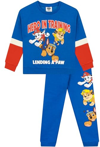PAW Patrol Träningsdräkt | Pojkars Sweatshirt och Joggingbyxor Set | Tvådelade Set | Pojkars Joggingbyxor Coörd Blå 98