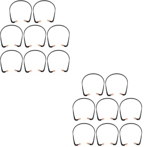 Lot de 16 bouchons d'oreille de travail auditive pour le travail Écouteurs avec réduction du bruit Bouchons d'oreilles réutilisables auditive Gel de silice Noir