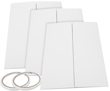 BUGUUYO Vielseitige 3-fach Präsentationstafel Weiß Trifold Display Doppelseitiges Klebeband Für Schule Büro