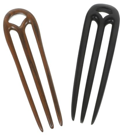 minkissy 2piezas Horquillas Para Moños De Madera Horquillas Francesas De Puntas Accesorios Para Peinados