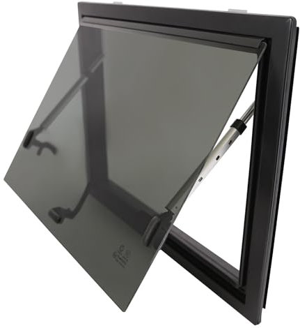 Wohnmobilfenster, Ausstellfenster Seitenfenster Camper mit Fensterbildschirm, Insektenschutz und Lichtschutz, 65° Externes Push Fenster für RV Wohnmobile Anhänger Pickup Trucks