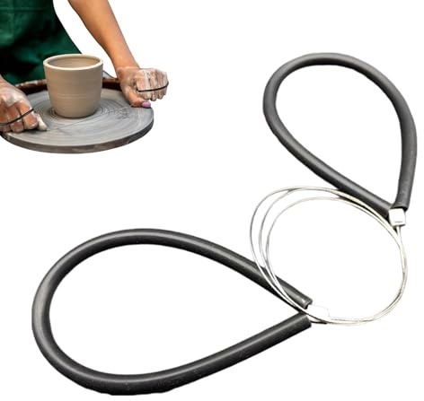 Wire Cutter, Durable Cutting Wire for Clay, Multifunctional Cutting Tools for Ceramics, Comfortable Clay Cutting Steel Wire with 2 Soft Rubber Handles, Slicer Twisted Clay Cutter for Lovers