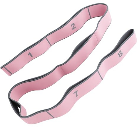 Correa de Yoga, Estirador de Fascia de Yoga, con 8 hebillas, 90cm, Cinturón de Estiramiento Muscular, Fitness, Pilates, Danza, Mejora de la Flexibilidad y Prevención de Lesiones