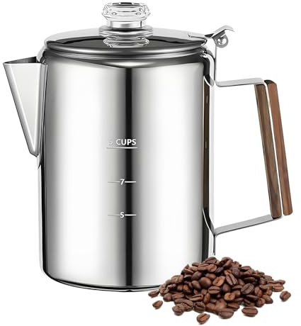 Campingkaffekanna Vintage Rostfritt Stål Portabel Kommersiell Användning