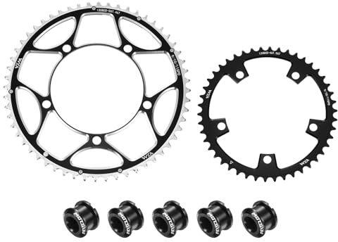 sourcing map Bike Chainring Set Round Narrow Wide Chainring Chainwheel with Double Round Bolts for Bike Speed Chains