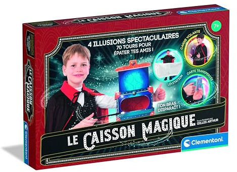 Clementoni - La scatola magica dai 7 anni - Cofanetto di magia per bambini - Gioco interattivo con luci, suoni e accessori - 80 giri - Nuova edizione giocosa