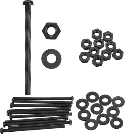 sourcing map Juego de 10 tornillos M6 x 100 mm de nailon PA66 de cabeza redonda de plástico, tornillos Phillips, tuercas hexagonales, arandelas planas, sujetadores métricos de rosca completa para