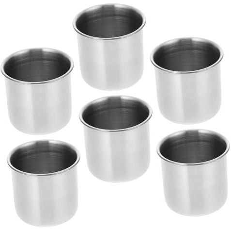 COLLBATH 6 Pezzi Tazza medicinale in acciaio inossidabile tazza del campione tazze misurazione misurino per bilancia acciaio inossidabile 304